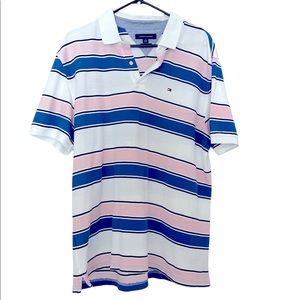 Pink Striped Tommy Hilfiger Polo Shirt